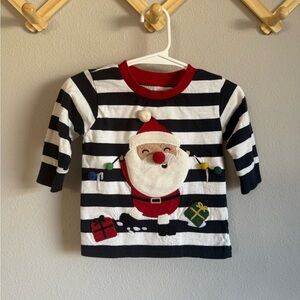 NEXT Striped Santa Long Sleeve Top